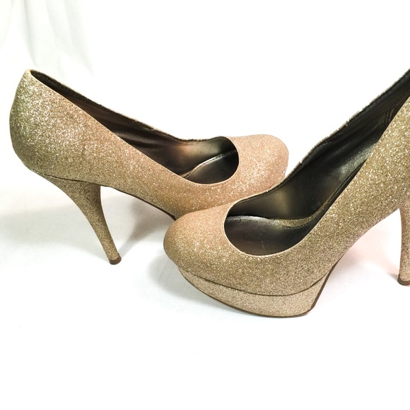 Brash Gold Glitter High Heels - Picture 3 of 4
